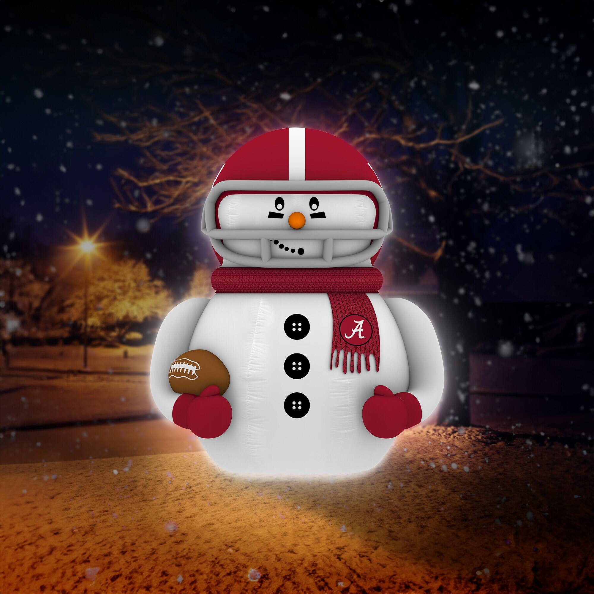 Alt View 3. Sporticulture - Alabama Crimson Tide Inflatable Snowman Player - Red.