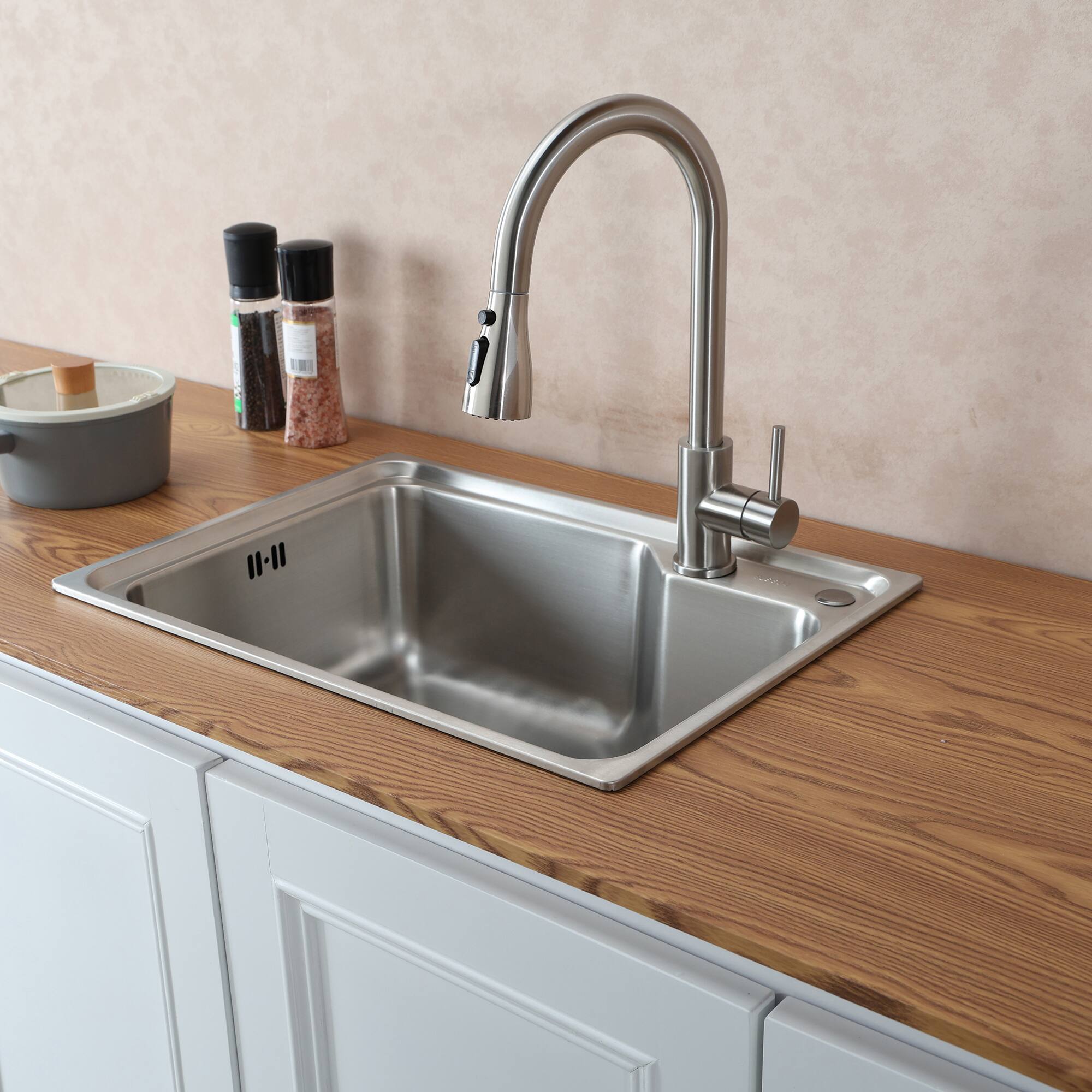 Alt View 2. Bothwa Home - PureFlow 15.75 - Inch Kitchen Faucet - Brushed Nickel.