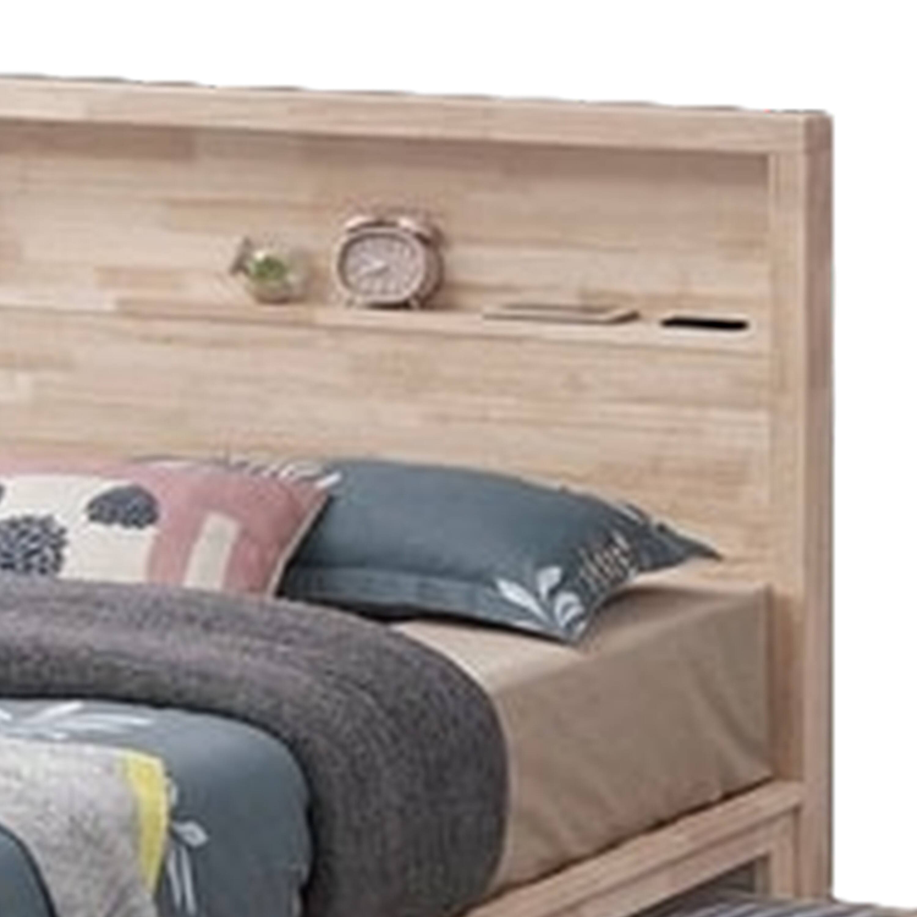 Alt View 2. Manhattan Lane - Gilu Twin Size Bed, Bookcase Headboard, 2 Drawer Footboard, Whitewash - Whitewash.
