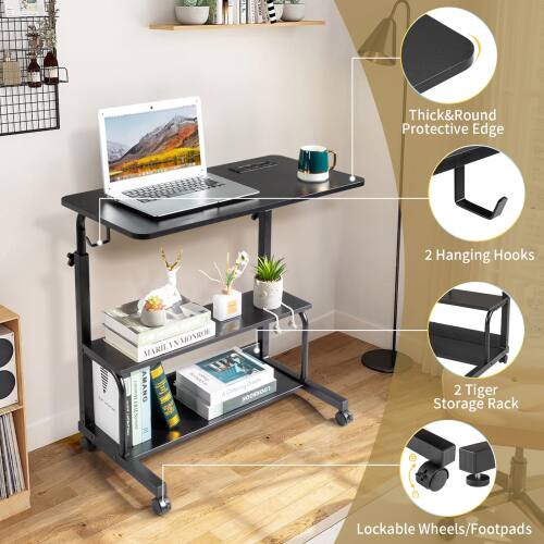 Thick & Round Protective Edge  
2 Hanging Hooks  
2 Tiger Storage Rack  
Lockable Wheels/Footpads