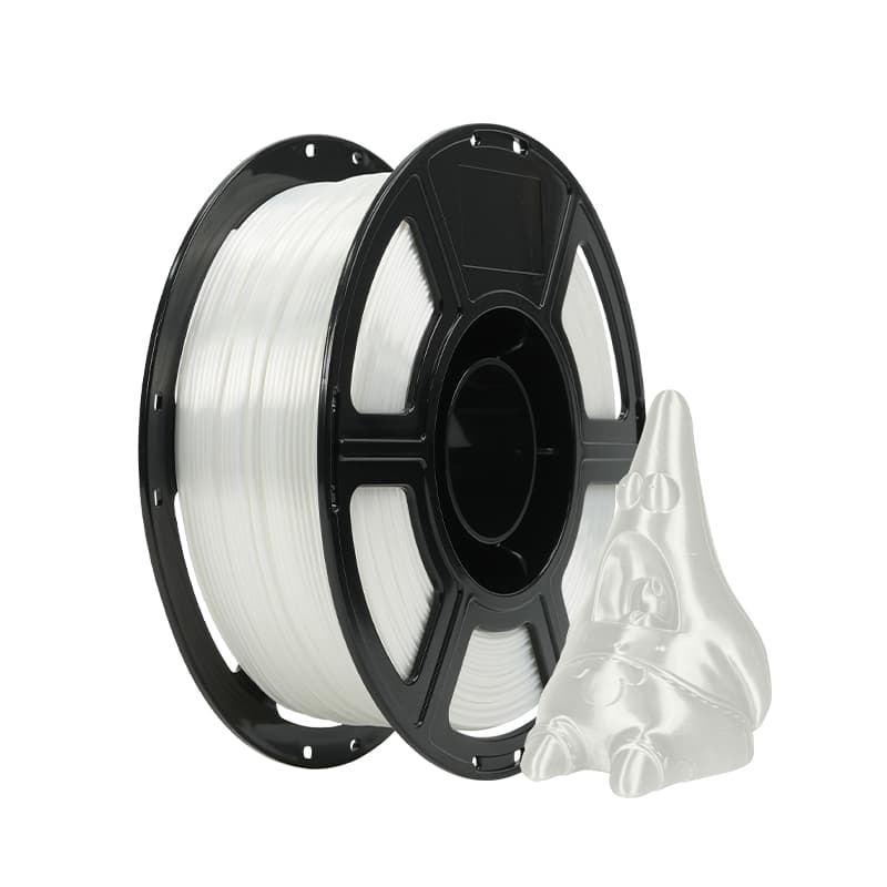 Front. Flashforge - PLA Silk 3D Printer Filament-1.75mm-1kg (2.2 lbs) Spool - White.