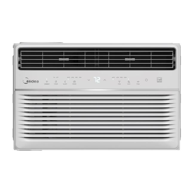 Front. Midea - Midea MAW12S1VWT-T 12,000 BTU Smart Inverter Window AC Unit w/ APP, Remote, Cools up to 550 Sq. Ft. - White.