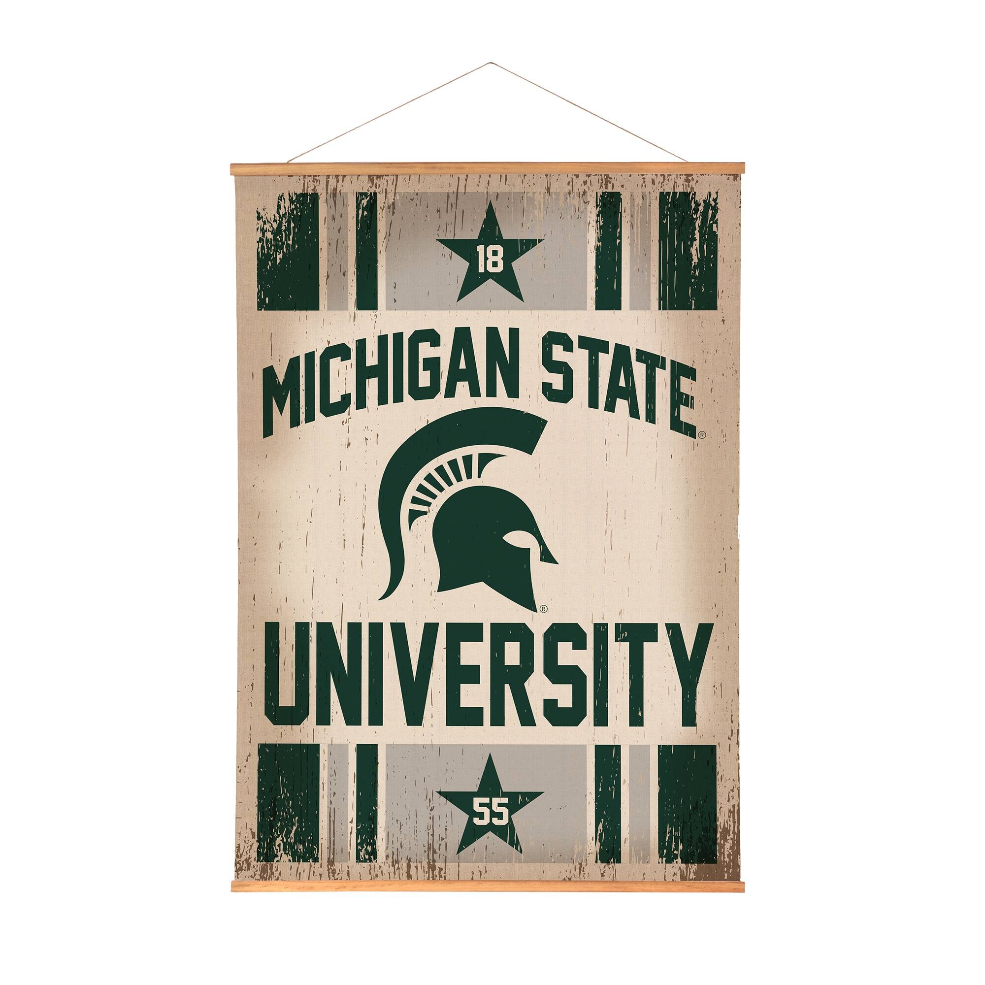 Michigan State Spartans 36" x 54" Large Canvas Wall Art Tapestry with Wood Frame