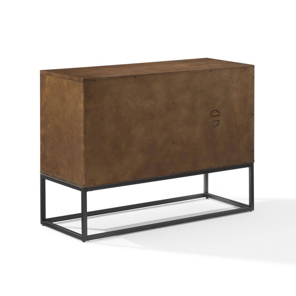 Angle. Crosley Furniture - Byron Record Storage Media Console - Brown.