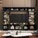 Angle. FUFU & GAGA - Entertainment Center with Surround Design for 75 Inch TVs, Media Console Adjustable Lighting, Cable Management - Black.