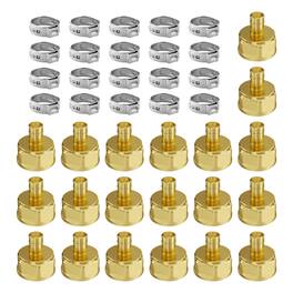 VEVOR - Pipe Fittings, 1/2" 20PCS Brass Pipe Fittings, Clamp-style 1/2 NPT Internal Thread Pipe Connector Brass Air Fittings - Brass color