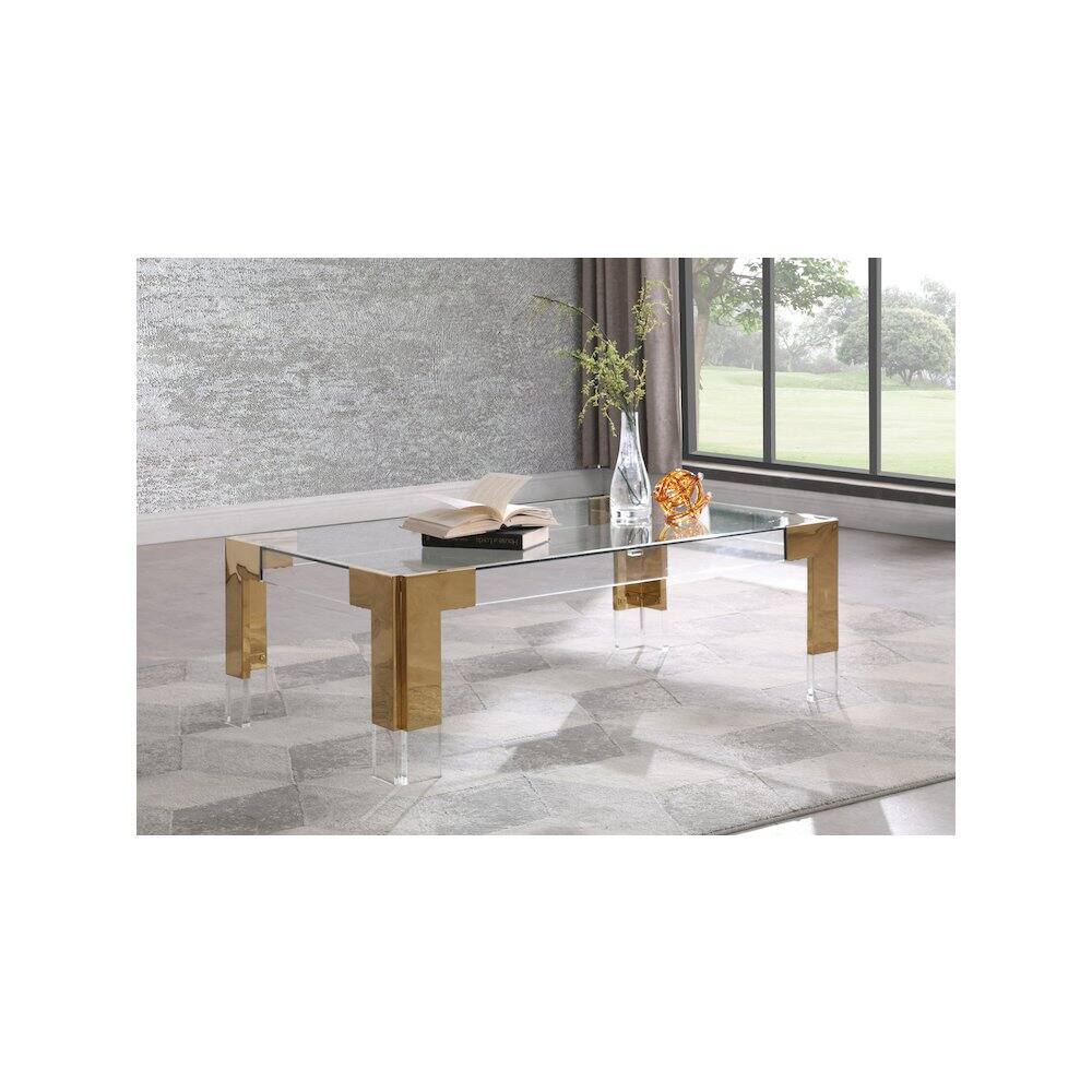 Alt View 1. Meridian Furniture - Casper Coffee Table - Gold.