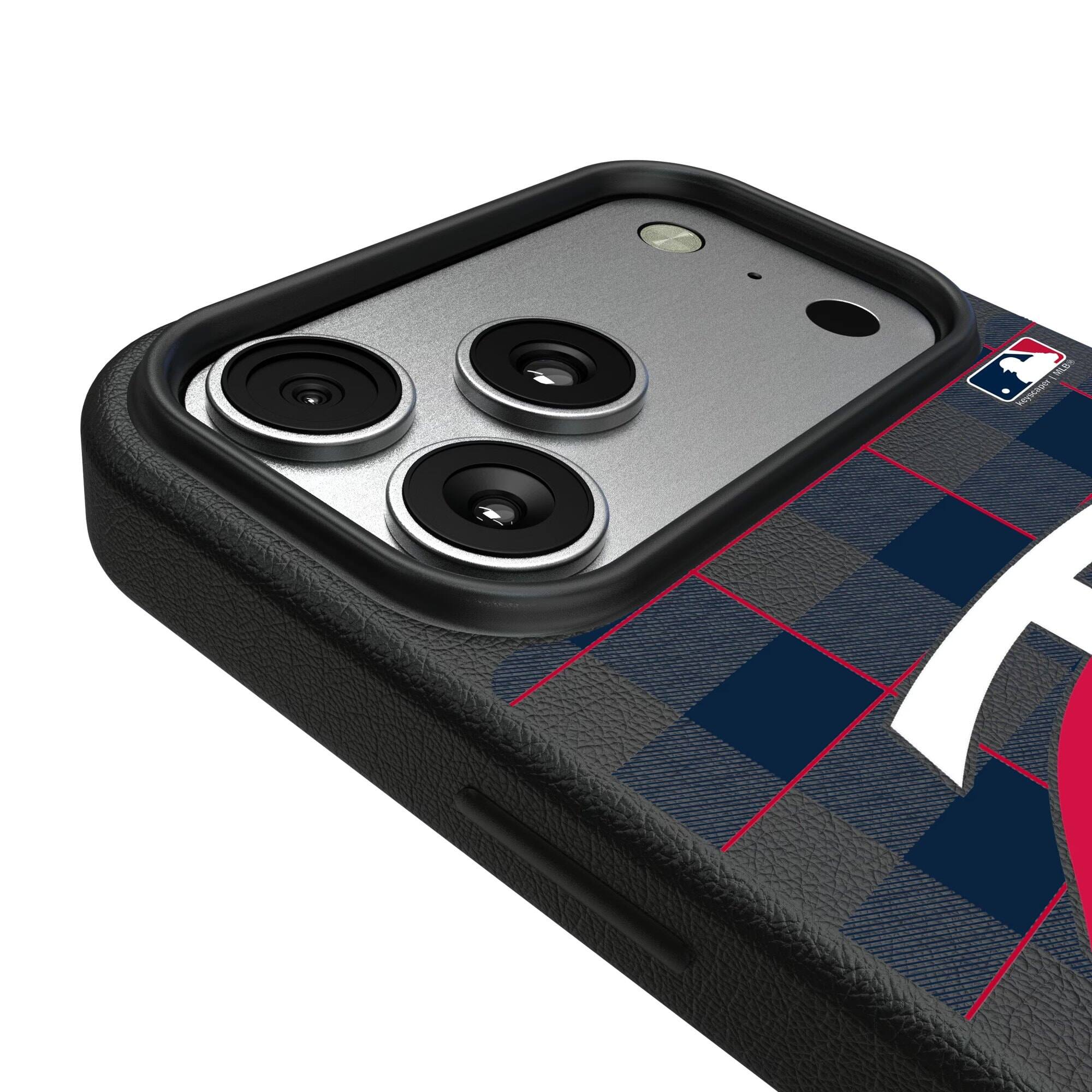 Alt View 2. Keyscaper - Plaid Magnetic Bump iPhone Case - 16 Plus - Black.
