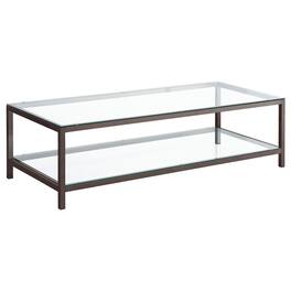 Coaster Co. of America - Trini 1-shelf Glass Top Coffee Table Nickel - Black