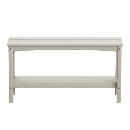 Front. WestinTrends - WestinTrends Malibu 55" Outdoor Patio HDPE Adirondack 2-Tier Shelf Console Table - Sand.