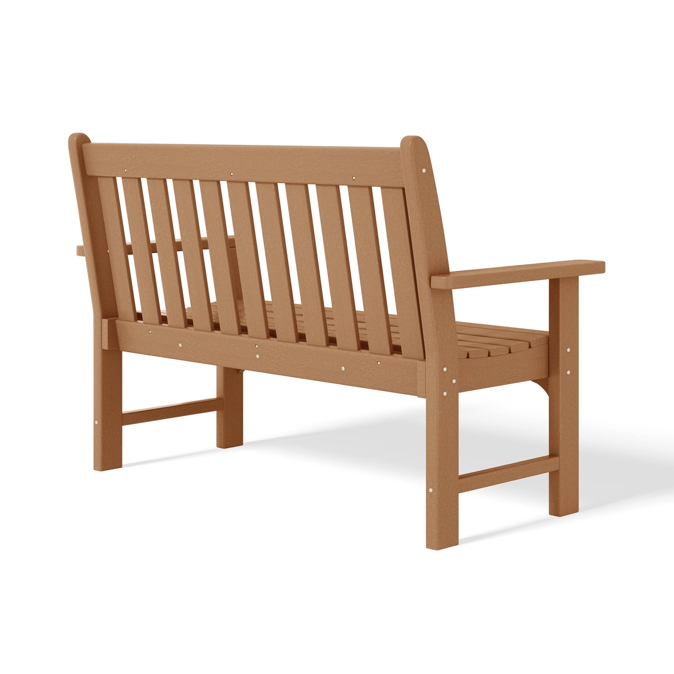 Alt View 2. WestinTrends - WestinTrends Malibu Outdoor 2-Person All-Weather HDPE Front Porch Garden Bench - Teak.