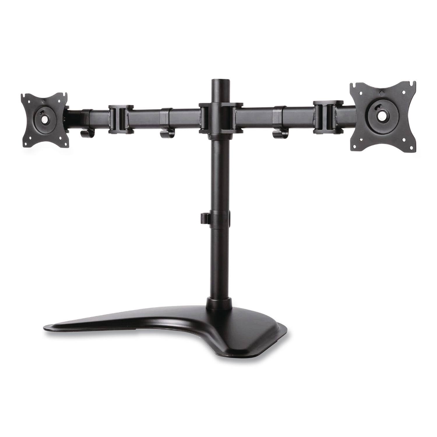Alt View 3. KanTek - 32 in. x 13 in. x 17.5 in. Supports 18 lbs. Dual Monitor Articulating Desktop Stand for 13 in. to 27 in. Monitors - Black.