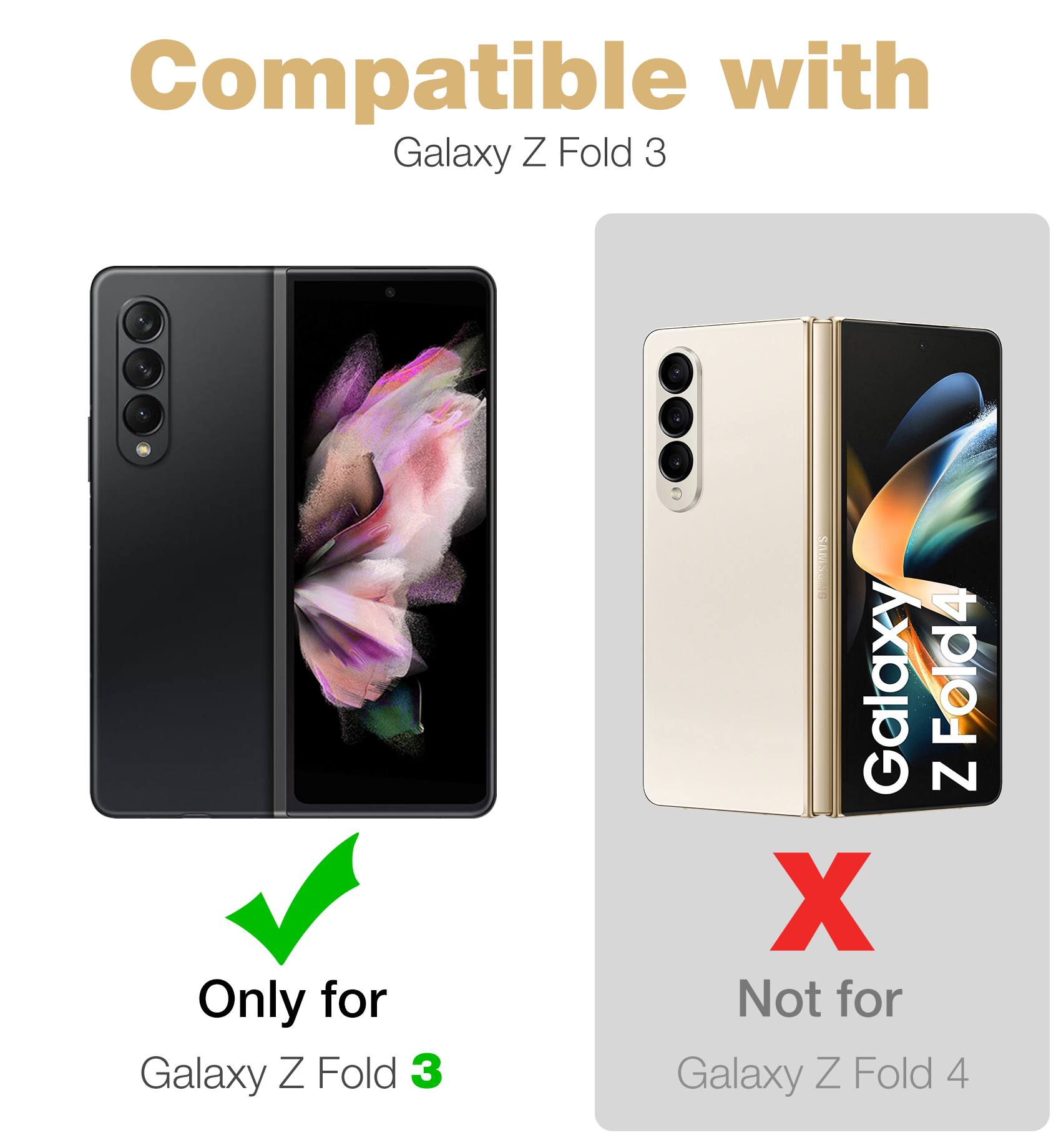 Compatible with Galaxy Z Fold 3  
Only for Galaxy Z Fold 3  
Not for Galaxy Z Fold 4