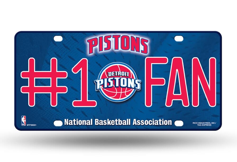 Detroit NBA Pistons #1 Fan Metal License Plate Auto Tag