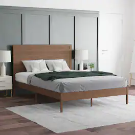 Emma + Oliver - Allanza Classic Wooden Platform Bed with Headboard - Brown