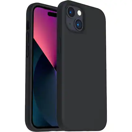 Front. Entronix - Entronix Case Compatible with iPhone 15 - Soft-Touch Silicone - Black.