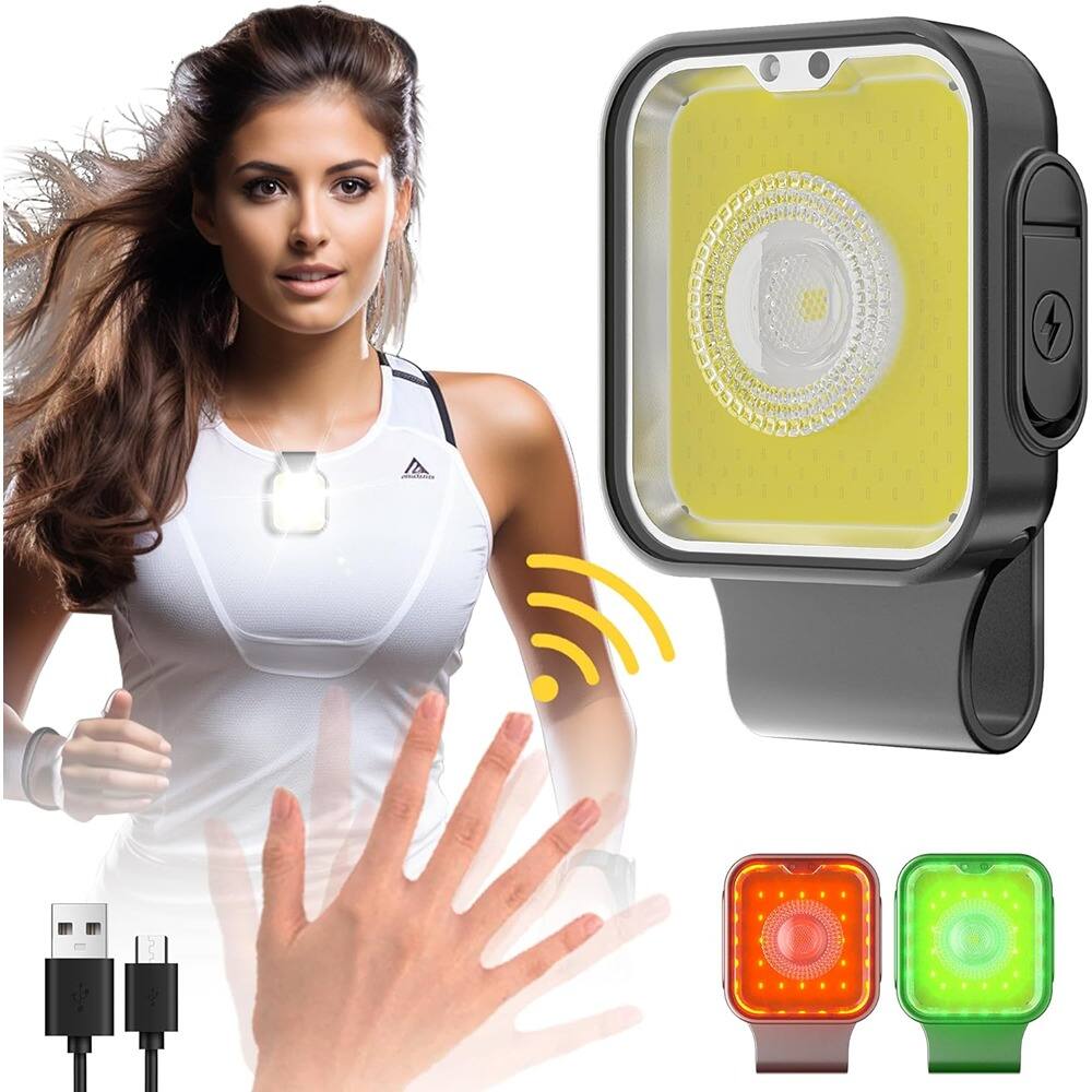 Front. Schertz - Rechargeable Clip-On Running Light | LED Safety Light with 12 Modes for Night Running, Walking, Hiking, Camping, and Oth.
