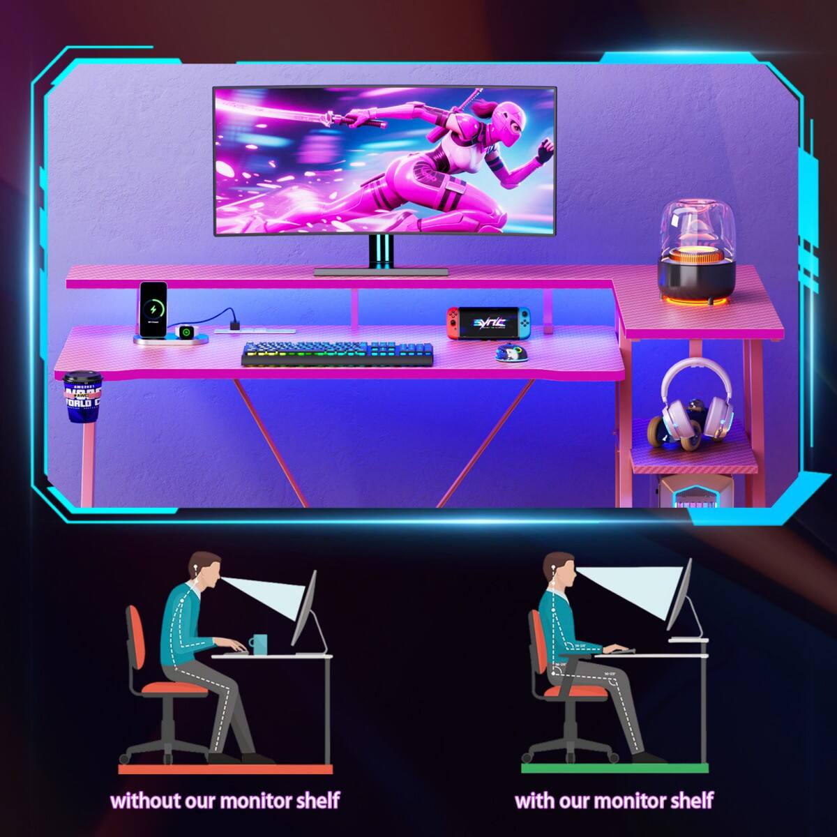without our monitor shelf  
with our monitor shelf