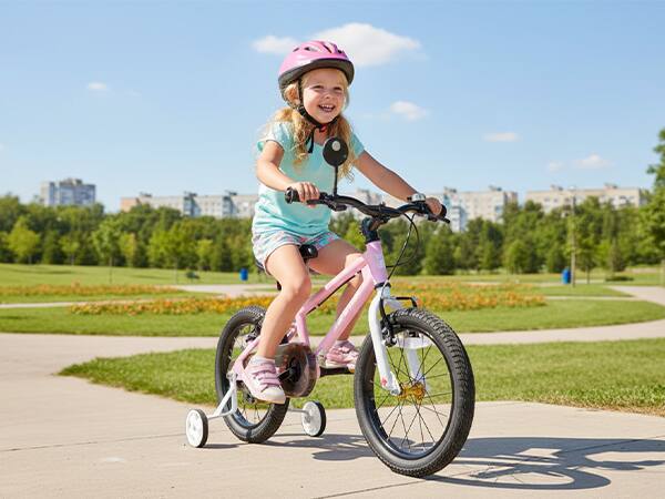 Alt View 2. JOYSTAR - JOYSTAR Lomand 14" Kids Bike with Training Wheels, Dual V-Brake Kids Bicycle for Toddlers Boys Girls Ages 3-5, Pink - Pink.