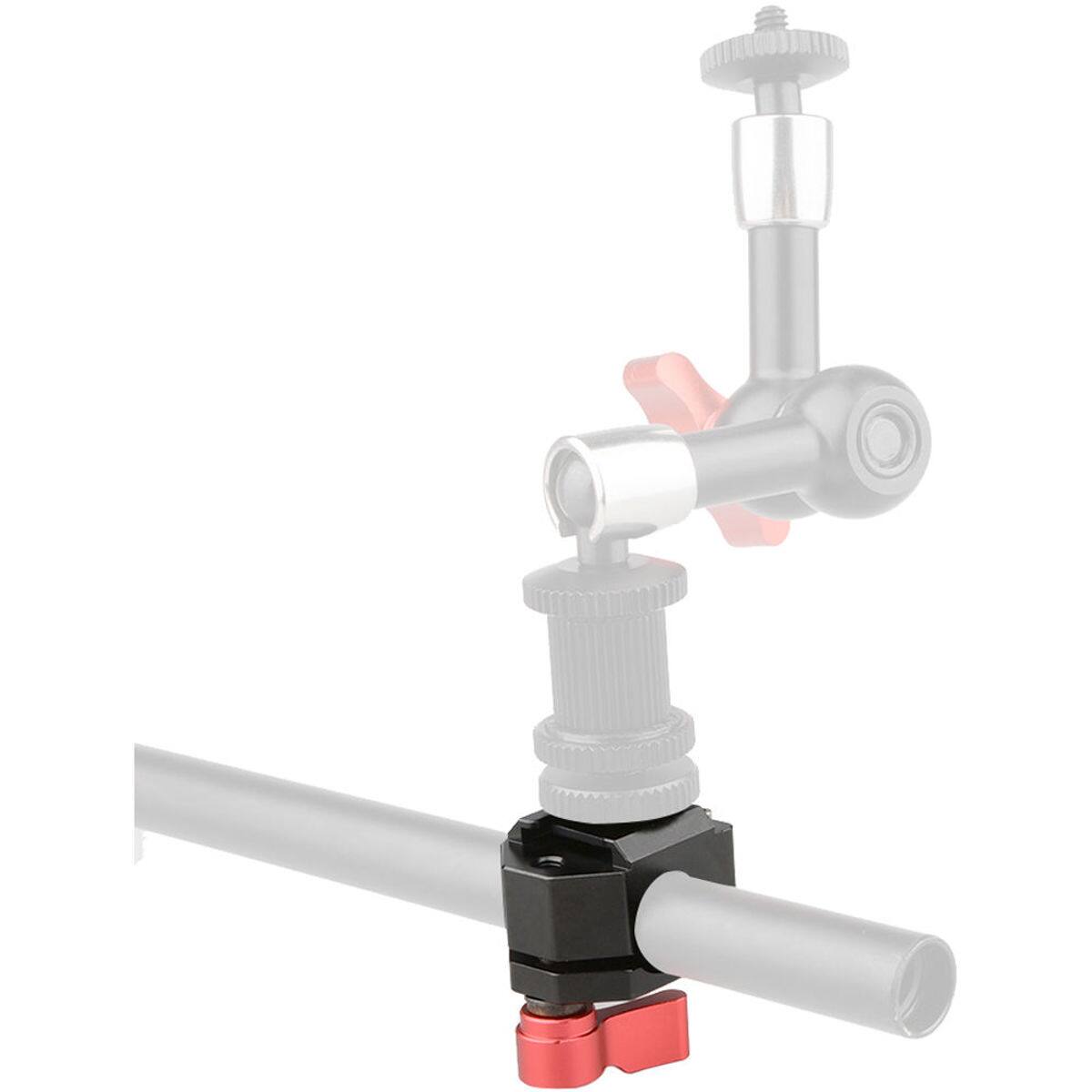 Alt View 7. CAMVATE - CAMVATE 15mm Rod Clamp with Cold Shoe, Red Knob.
