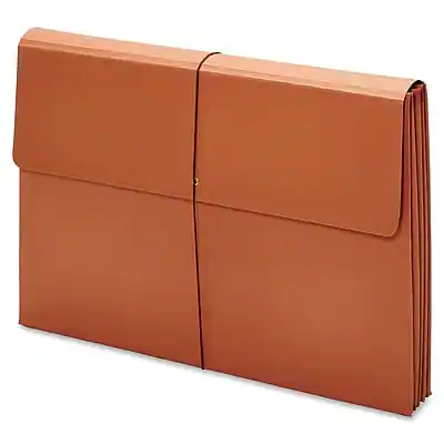 Front. Pendaflex - Expanding Wallet with Elastic Closure, Tabloid Size, Brown - Brown.