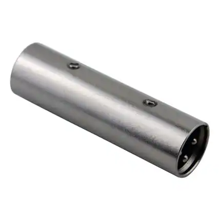 Front. Pig Hog - Pig Hog Solutions - XLR(M) - XLR(M) Balanced Adapter - Silver.