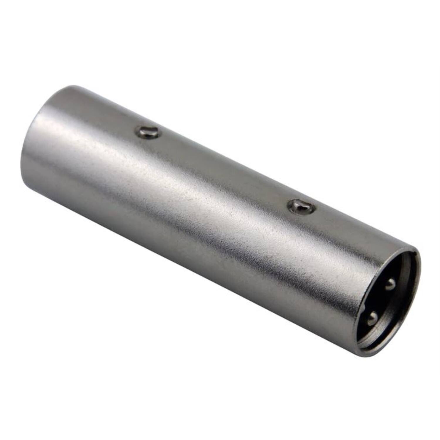 Front. Pig Hog - Pig Hog Solutions - XLR(M) - XLR(M) Balanced Adapter - Silver.