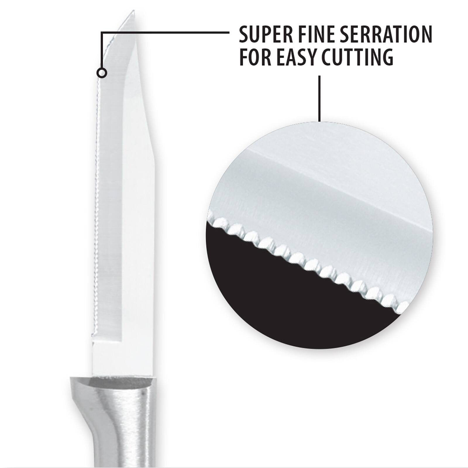 SUPER FINE SERRATION FOR EASY CUTTING