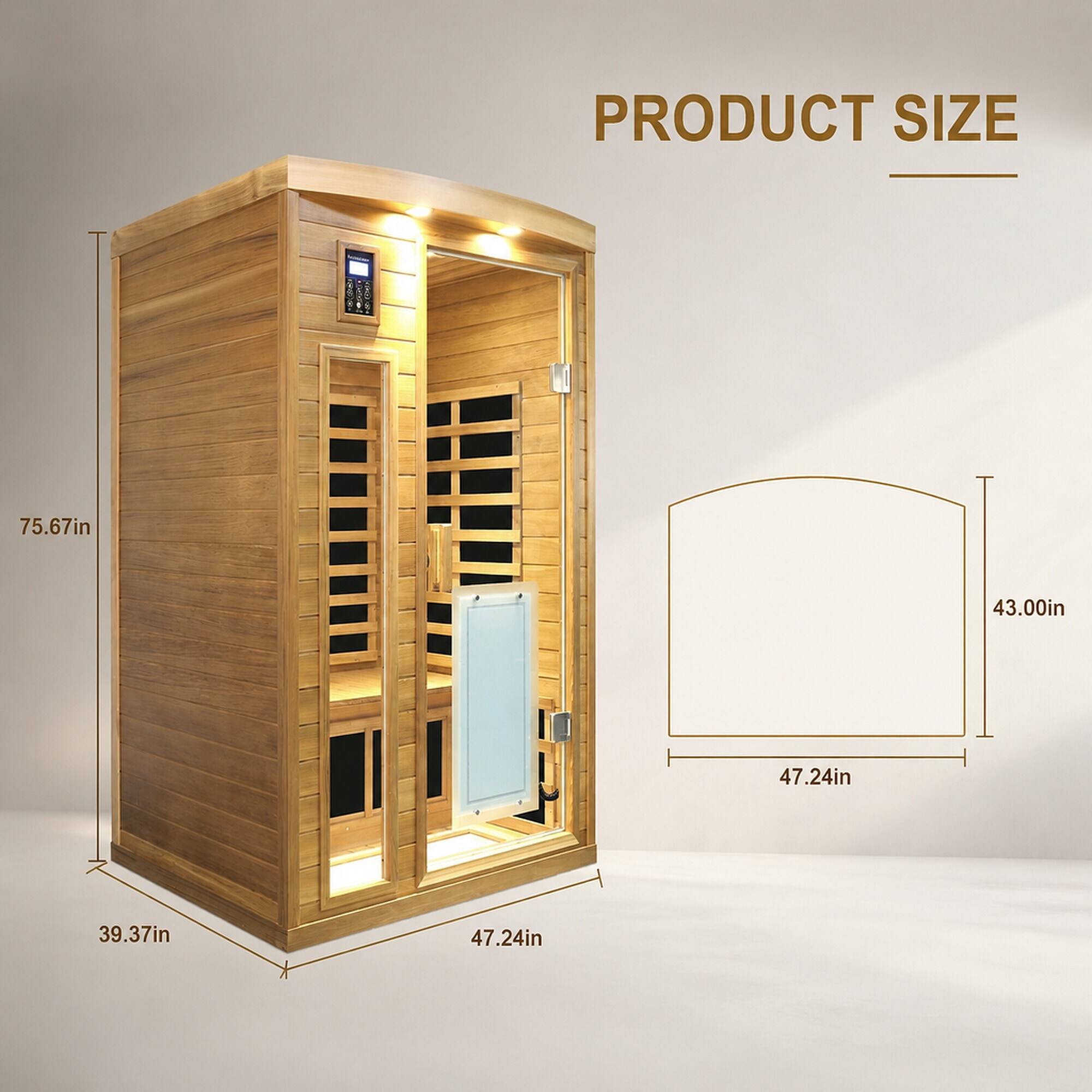 PRODUCT SIZE
75.67in
43.00in
47.24in
39.37in
47.24in