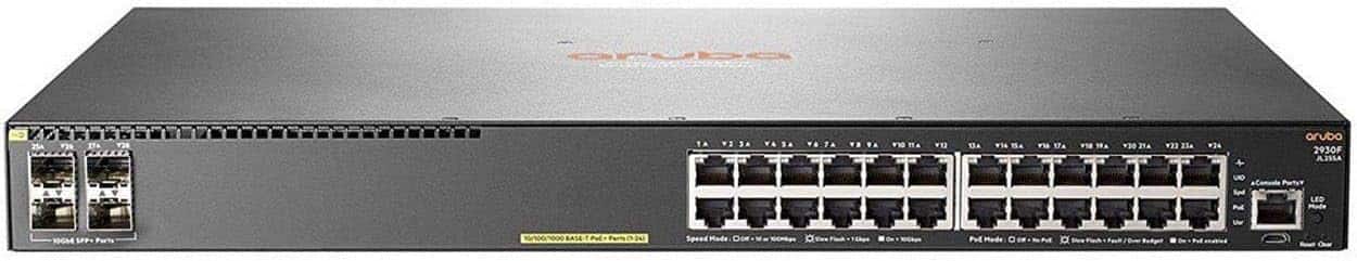 HPE Aruba - HP Aruba JL255A 2930F 24G PoE+ 4SFP+ Switch - JL255A