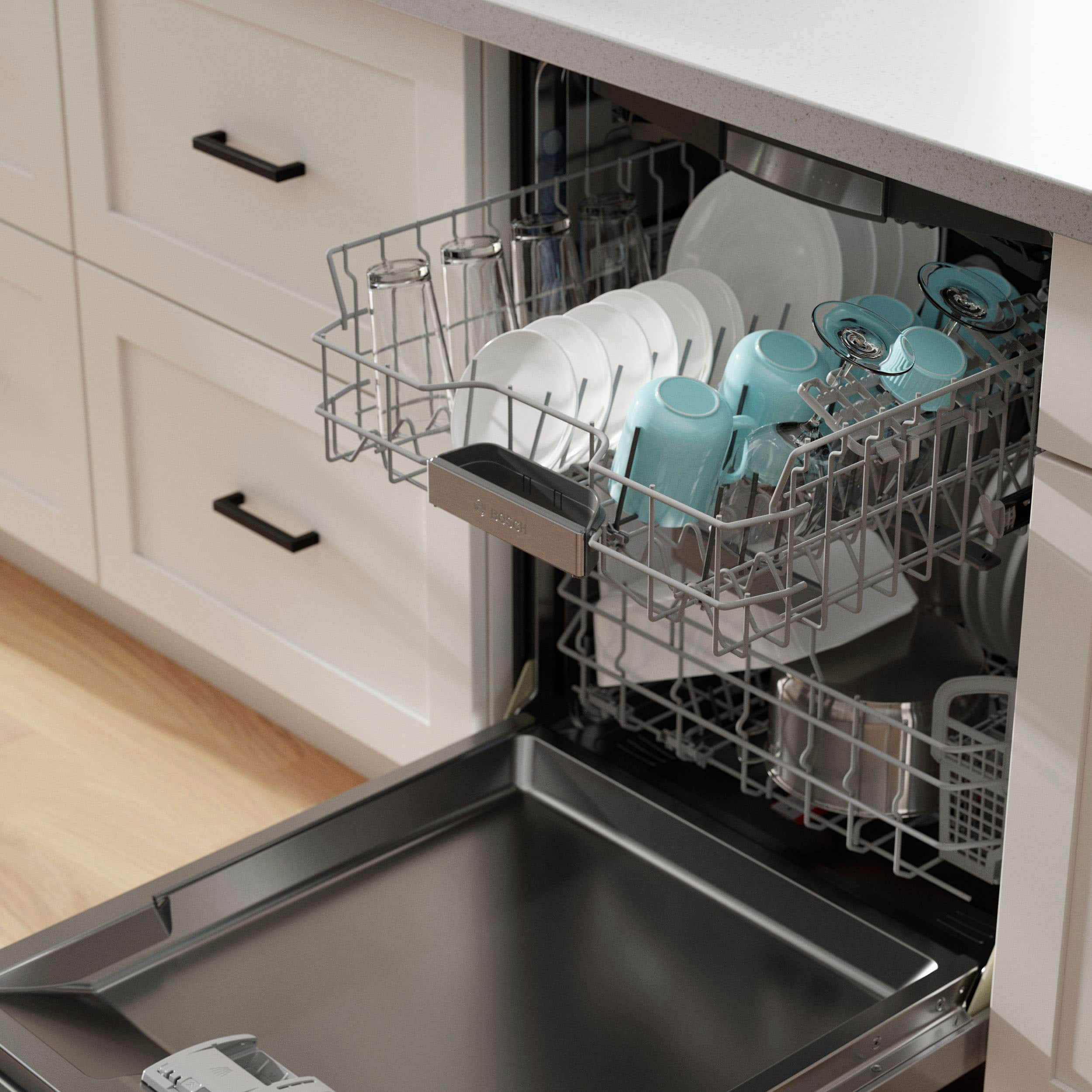 Alt View 34. Bosch - 800 Series 24" Top Control Smart Built-In Stainless Steel Tub Dishwasher with Flexible 3rd Rack, 42 dBA - Stainless Steel.