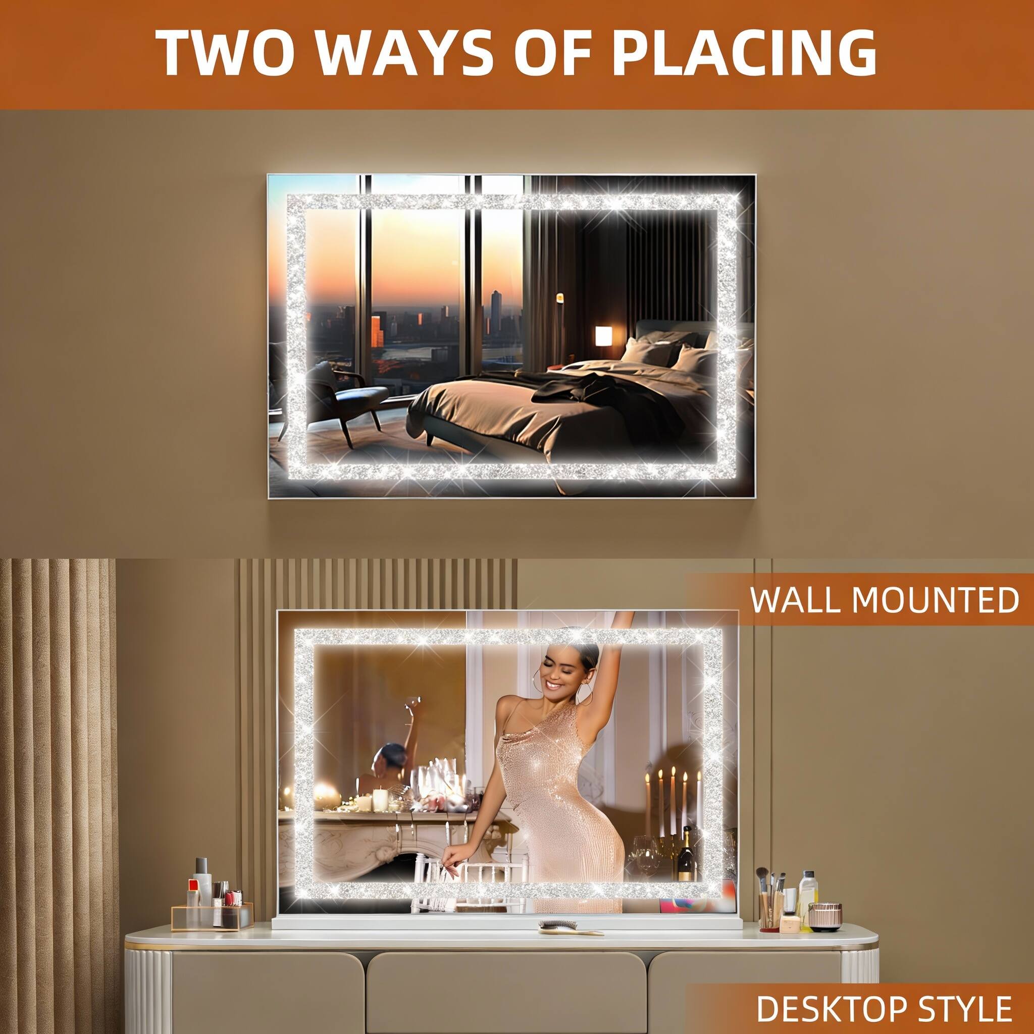 TWO WAYS OF PLACING

WALL MOUNTED

DESKTOP STYLE