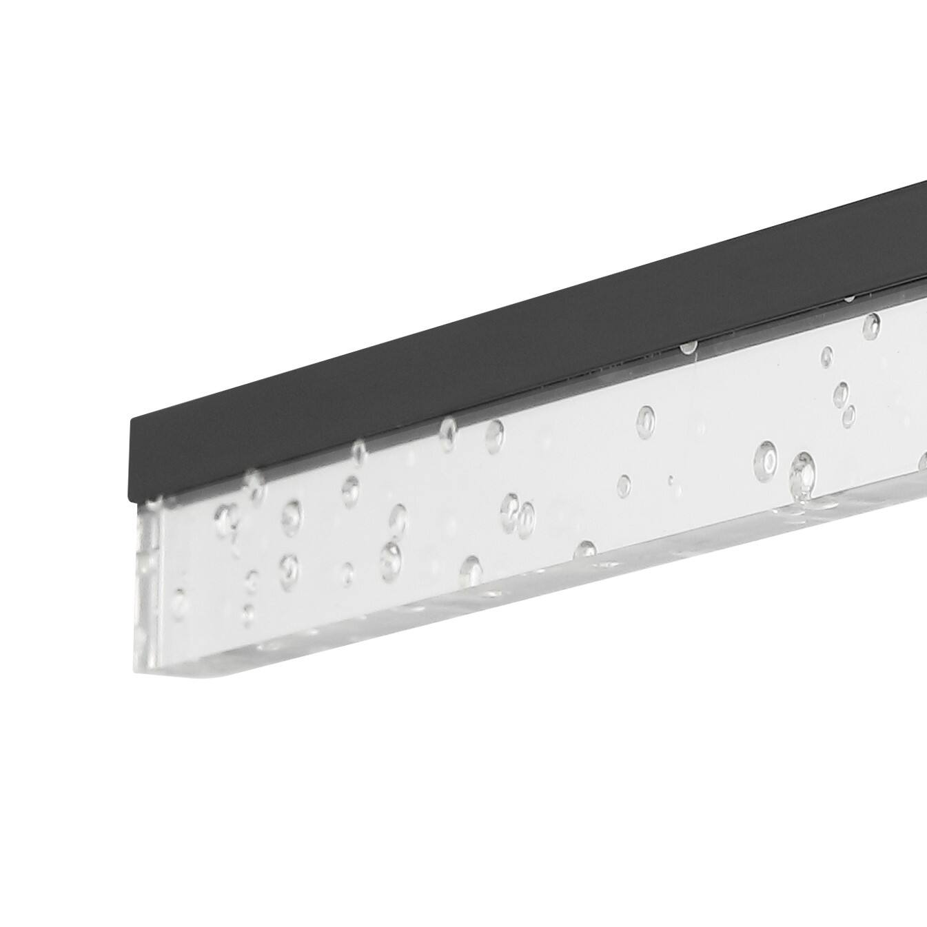 Alt View 4. Jonathan Y - Mario 30" 1-Light Modern Contemporary 360-Degree Rotatable Iron/Seeded Acrylic Integrated LED Vanity Light, Black/Clear - Black/Clear.