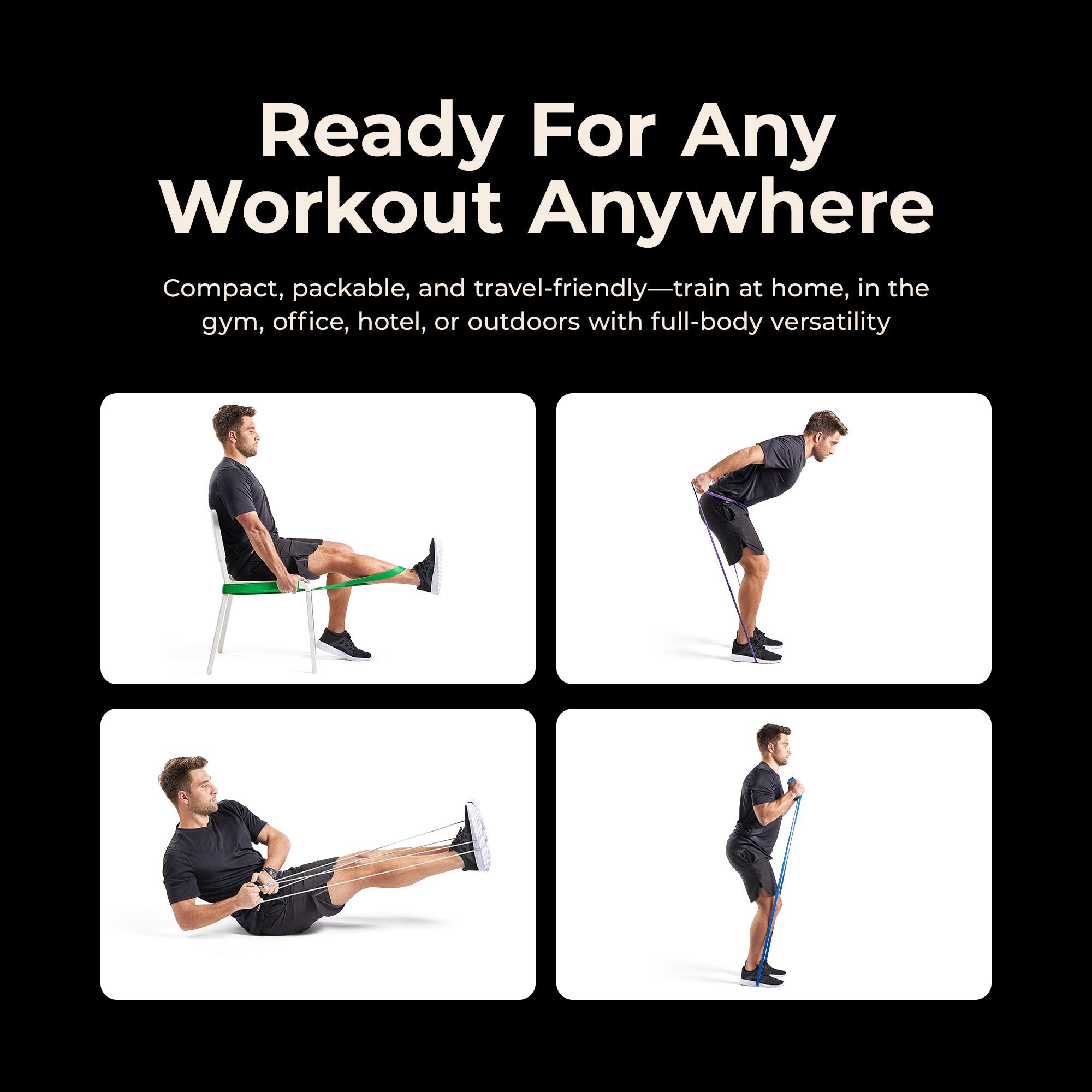 Ready For Any Workout Anywhere

Compact, packable, and travel-friendly—train at home, in the gym, office, hotel, or outdoors with full-body versatility