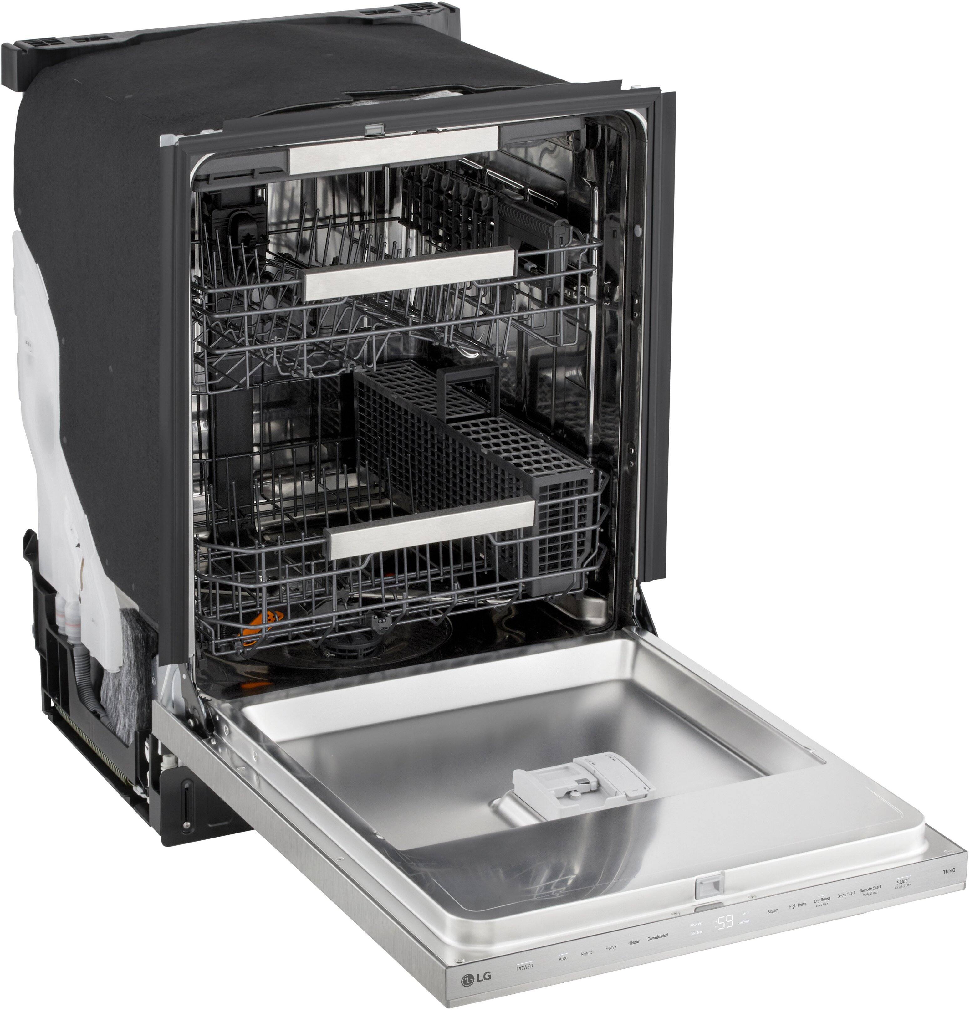 Alt View 11. LG - FlushFit 24" Top Control Smart Built-In Stainless Steel Tub Dishwasher with 3rd Rack, 1 Hour Wash & Dry Cycle and 44dBA - PrintProof Stainless Steel.