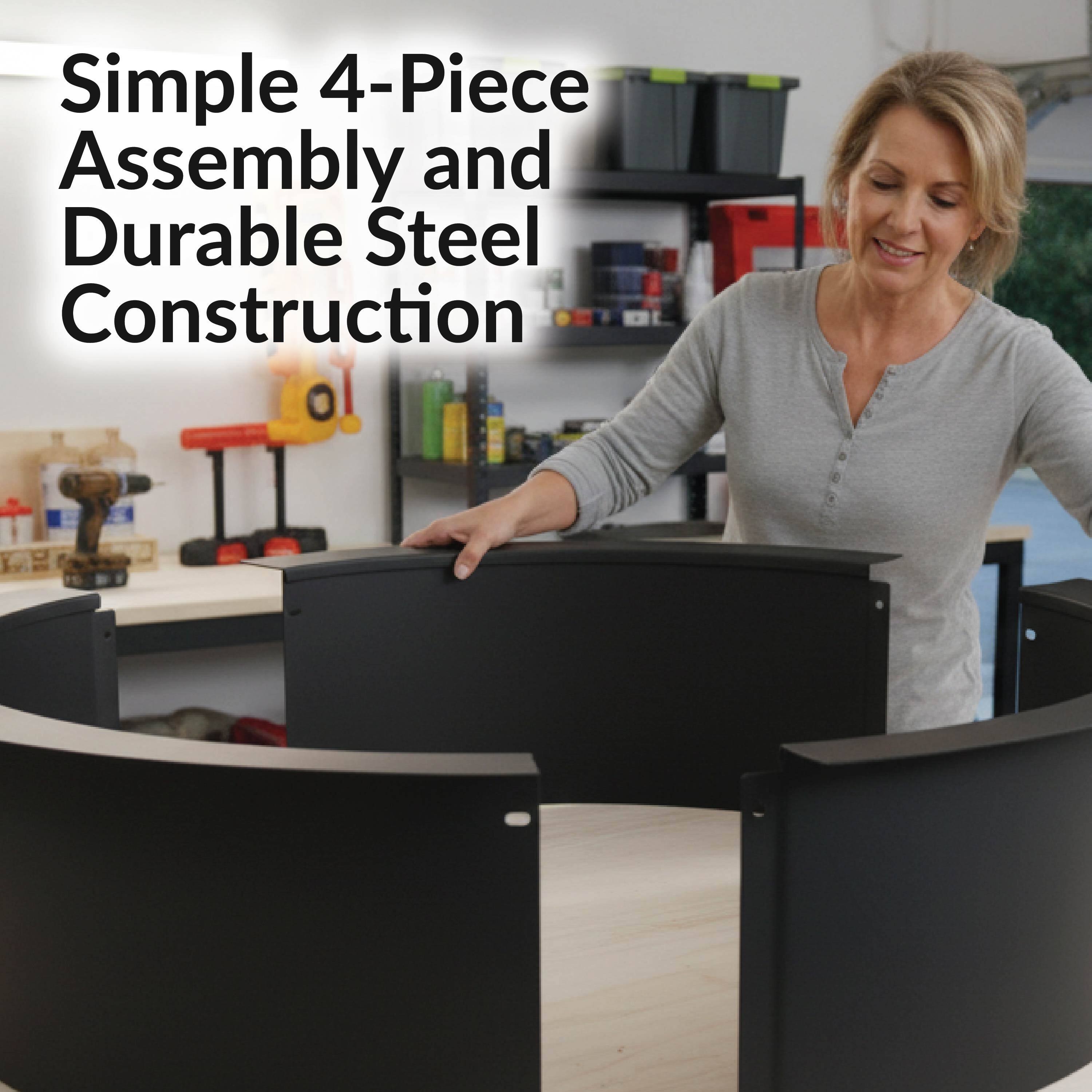 Simple 4-Piece Assembly and Durable Steel Construction