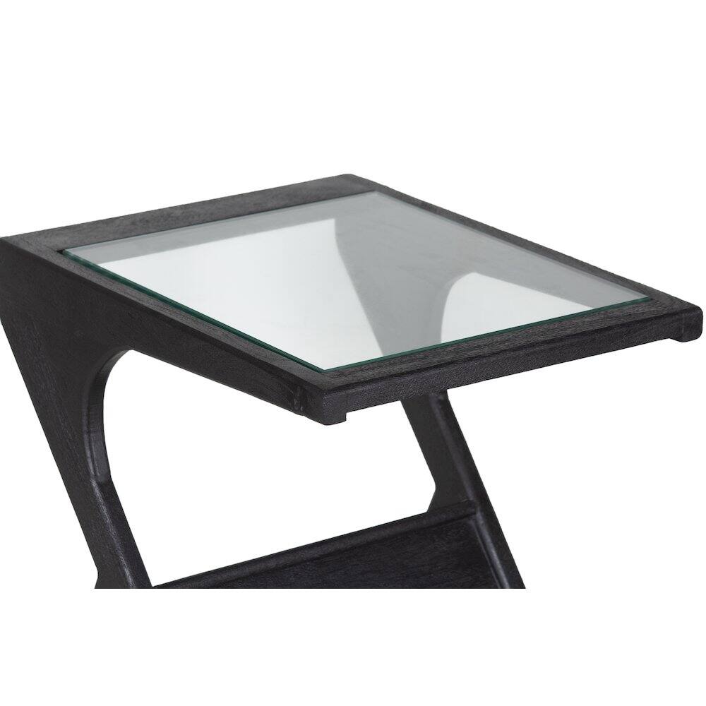 Angle. Porter Designs - Canberra Solid Mango Wood End Table - Black.