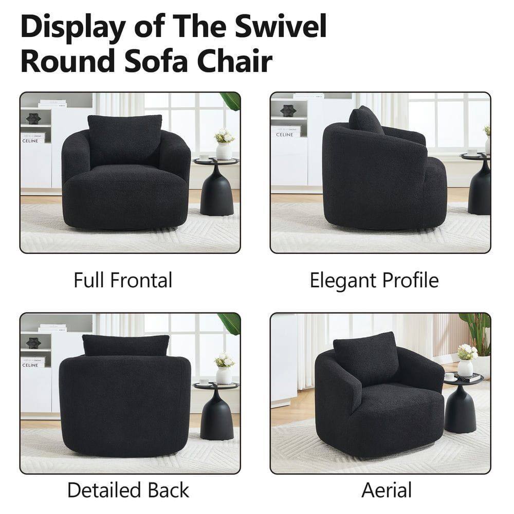 Display of The Swivel Round Sofa Chair

- Full Frontal
- Elegant Profile
- Detailed Back
- Aerial