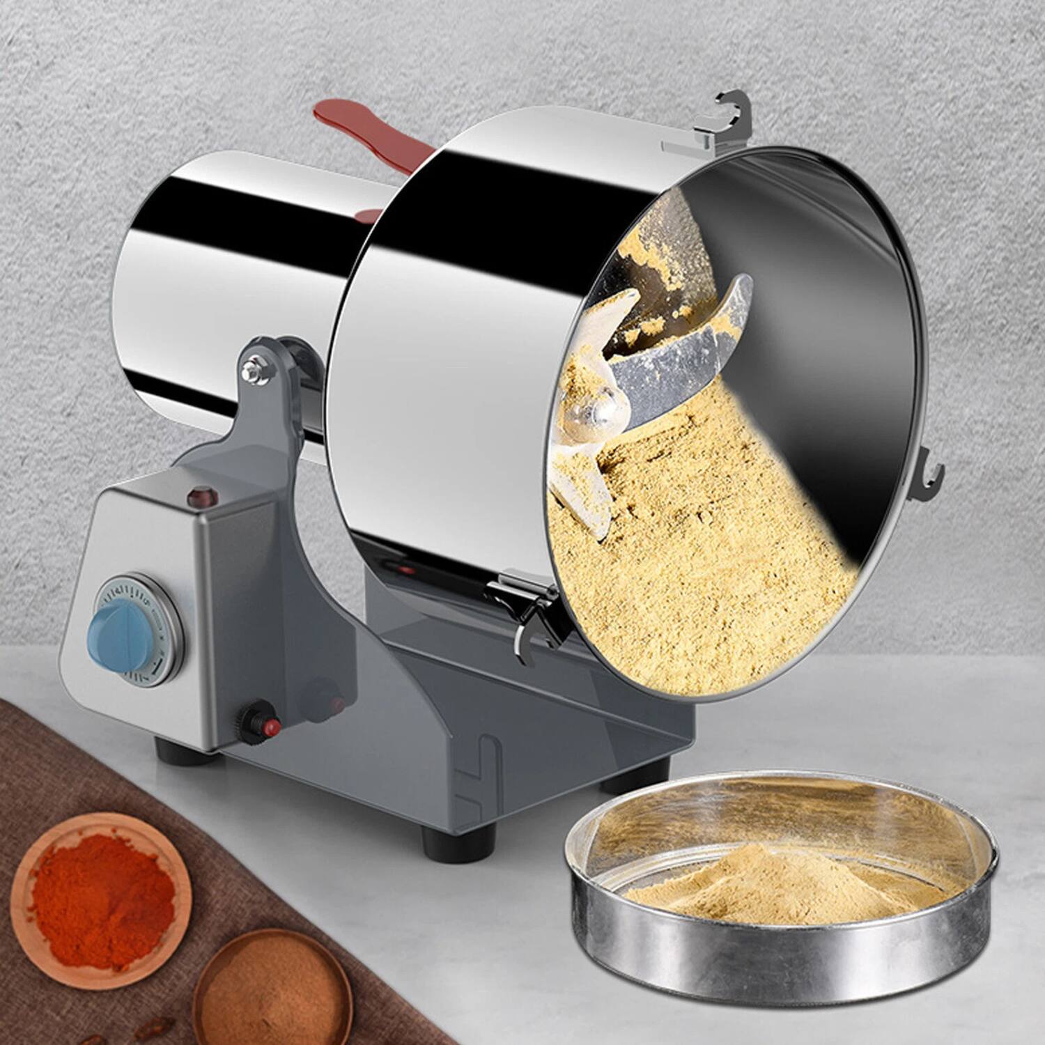 Back. Stock Preferred - Kitchen Commercial Electric Grain Grinder 4100W - Silver.