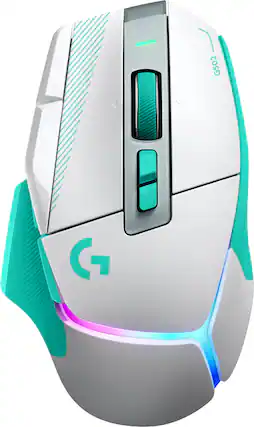 Front. Logitech - G502 X PLUS Wireless Gaming Mouse for Desktop with HERO 44K Sensor and 13 Controls, USB-C mouse for PC, Mac - Mint.