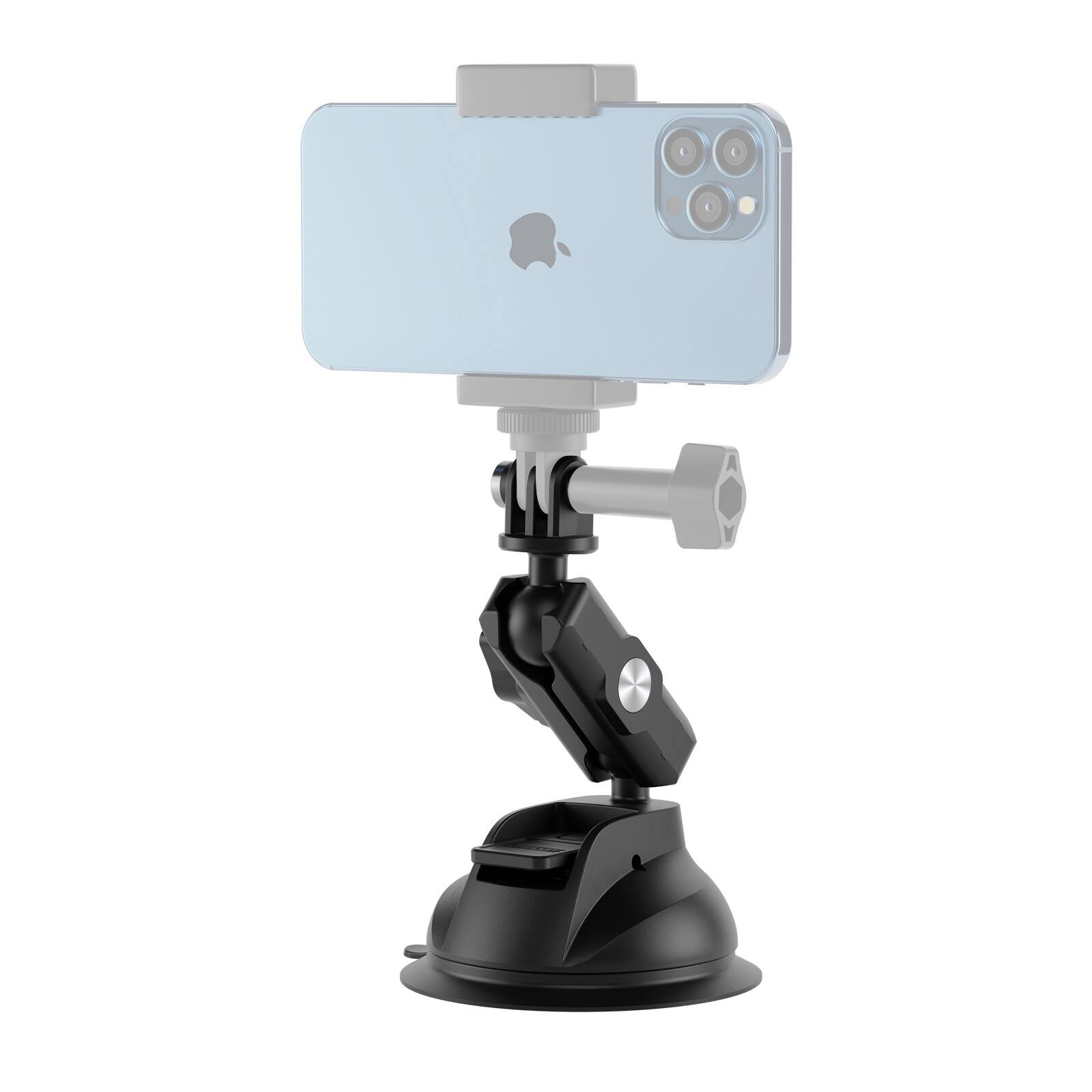 Alt View 9. Topteng - Universal Suction Cup Mount with Double Ball Head - 10KG Strong Hold, 360° Adjustable for DJI/GoPro/Insta 360/Cell Phone - Black.