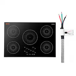 VEVOR - Induction Cooktop 30in 5 Burners Built-in Electric Stove 220V 9200W, Low-Power Continuous Heating, Induction Burner - Black