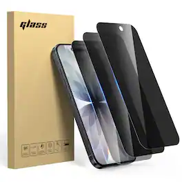 TOPVISION - 3 Pack Privacy Screen Protector iPhone 17 6.3 Inch Anti Spy Tempered Glass Anti Glare Case Friendly - Black