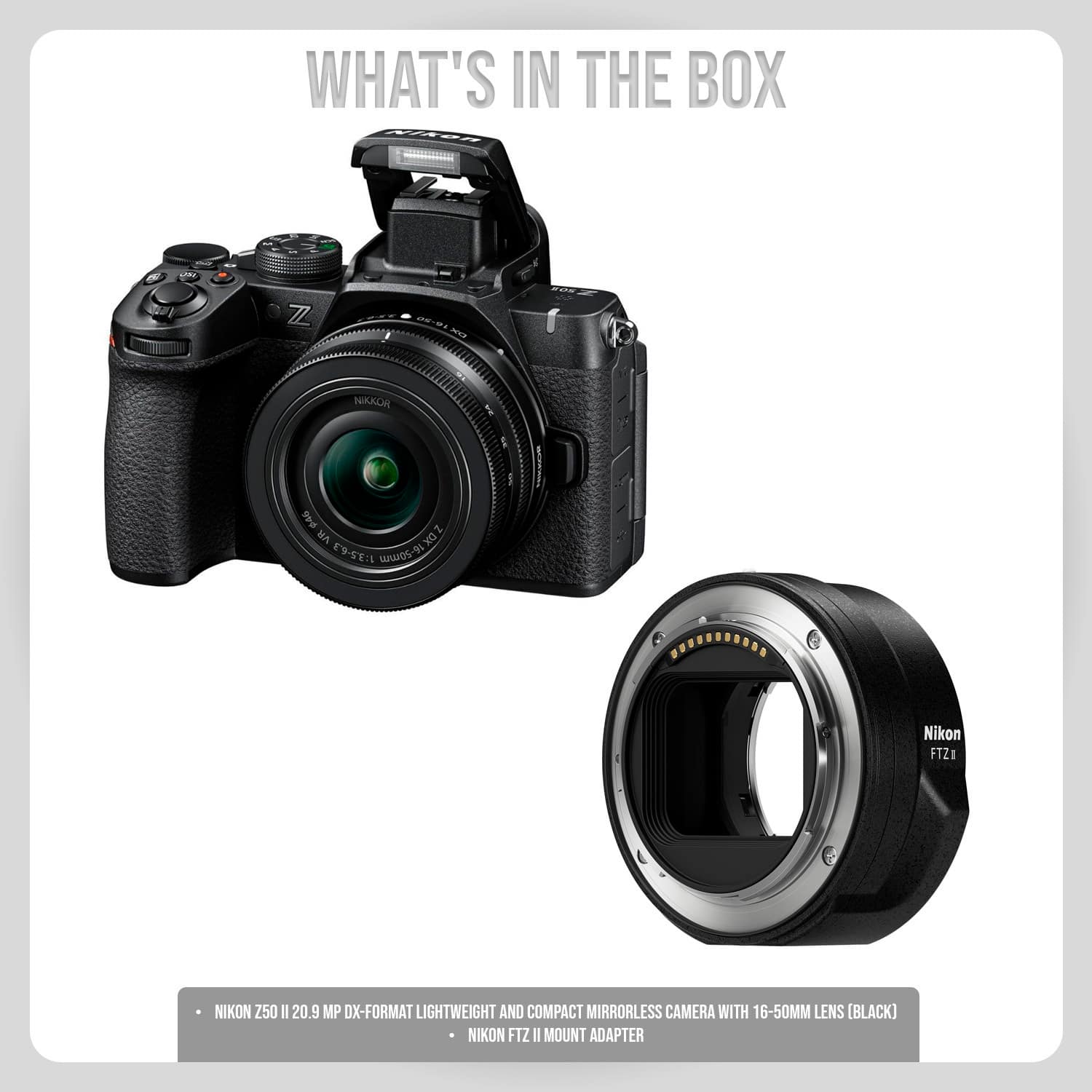 Nikon Z50 II 20.9 MP DX Format Lightweight and Compact Mirrorless