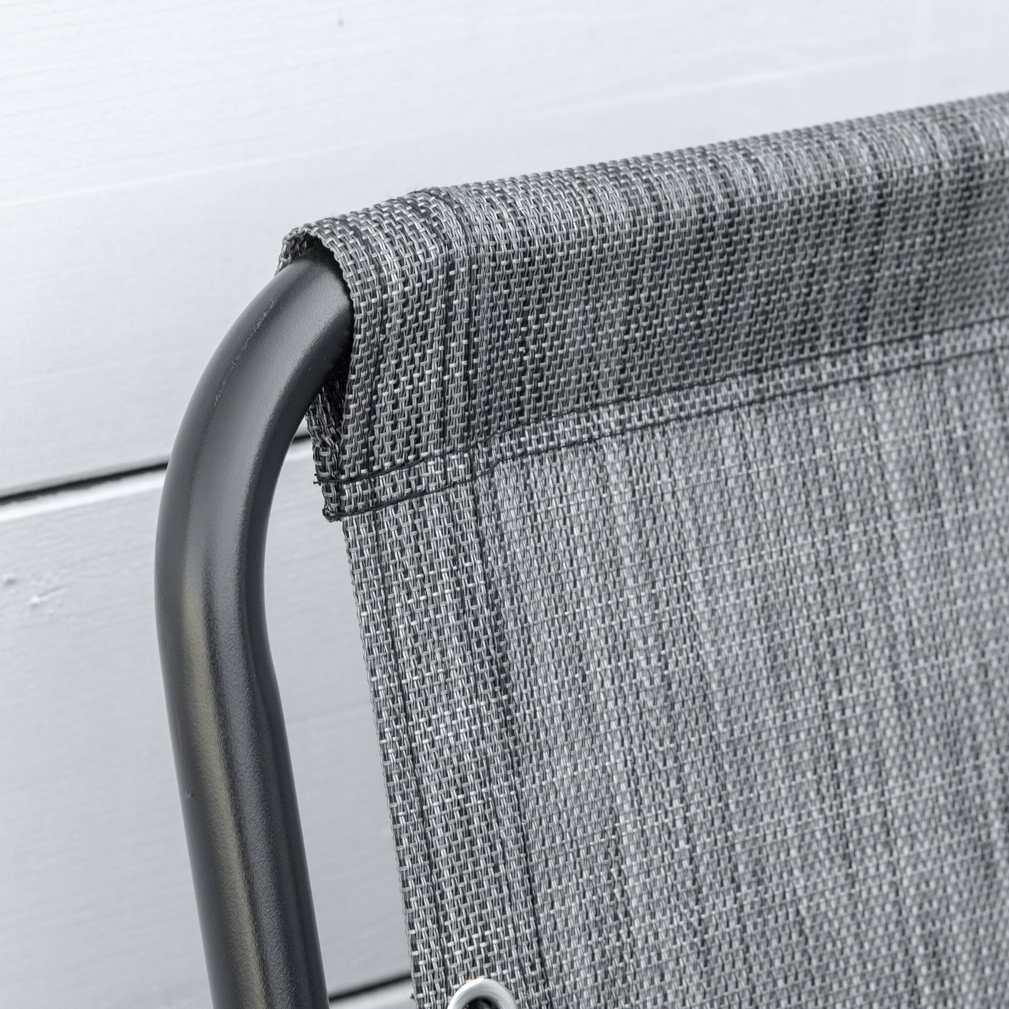 Alt View 7. Outsunny - Set of 2 Patio Folding Chairs, Outdoor Bungee Sling Chairs w/ Armrests, Portable Lawn Chairs for Camping, Garden - Gray.