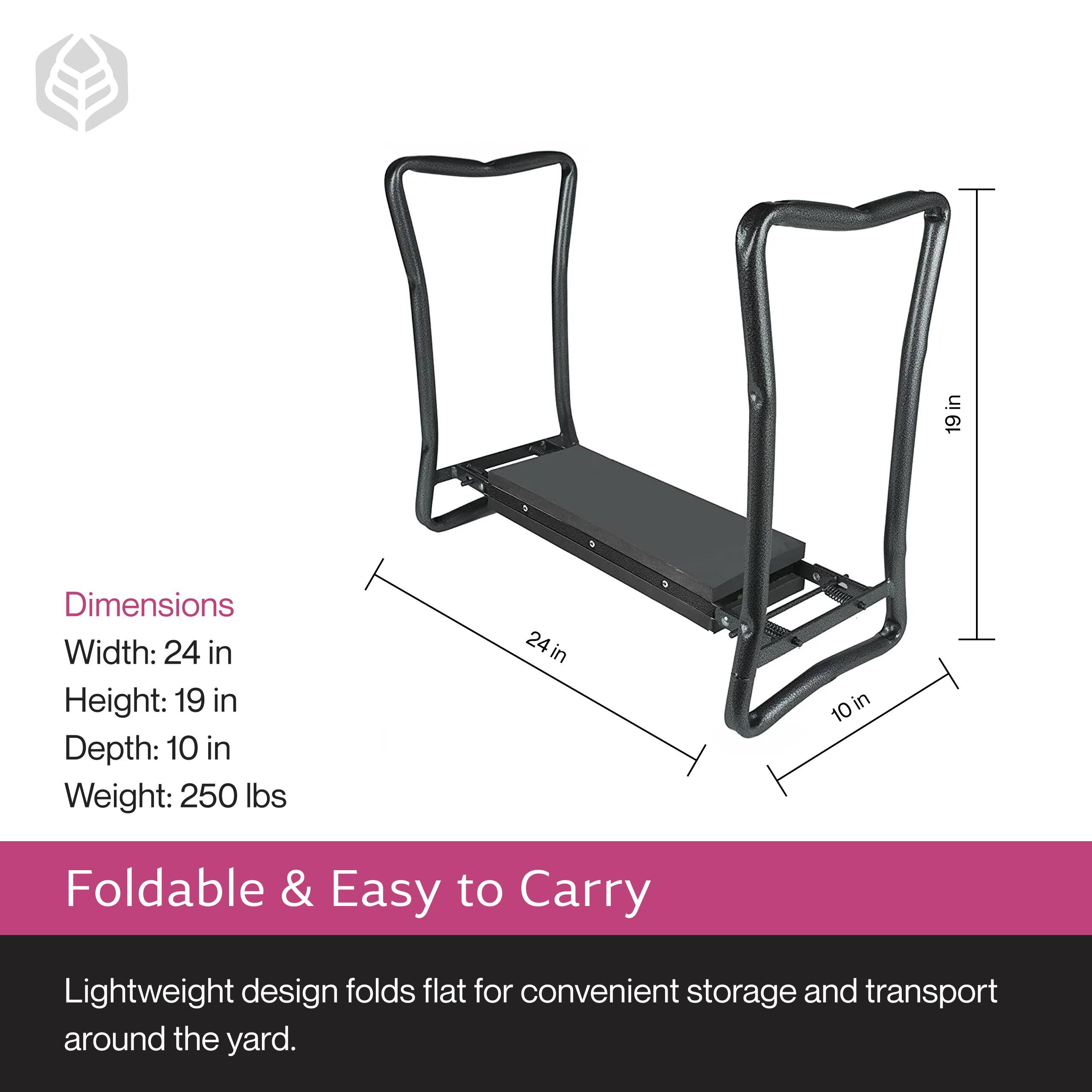 Dimensions:
- Width: 24 in
- Height: 19 in
- Depth: 10 in
- Weight: 250 lbs

Foldable & Easy to Carry

Lightweight design folds flat for convenient storage and transport around the yard.