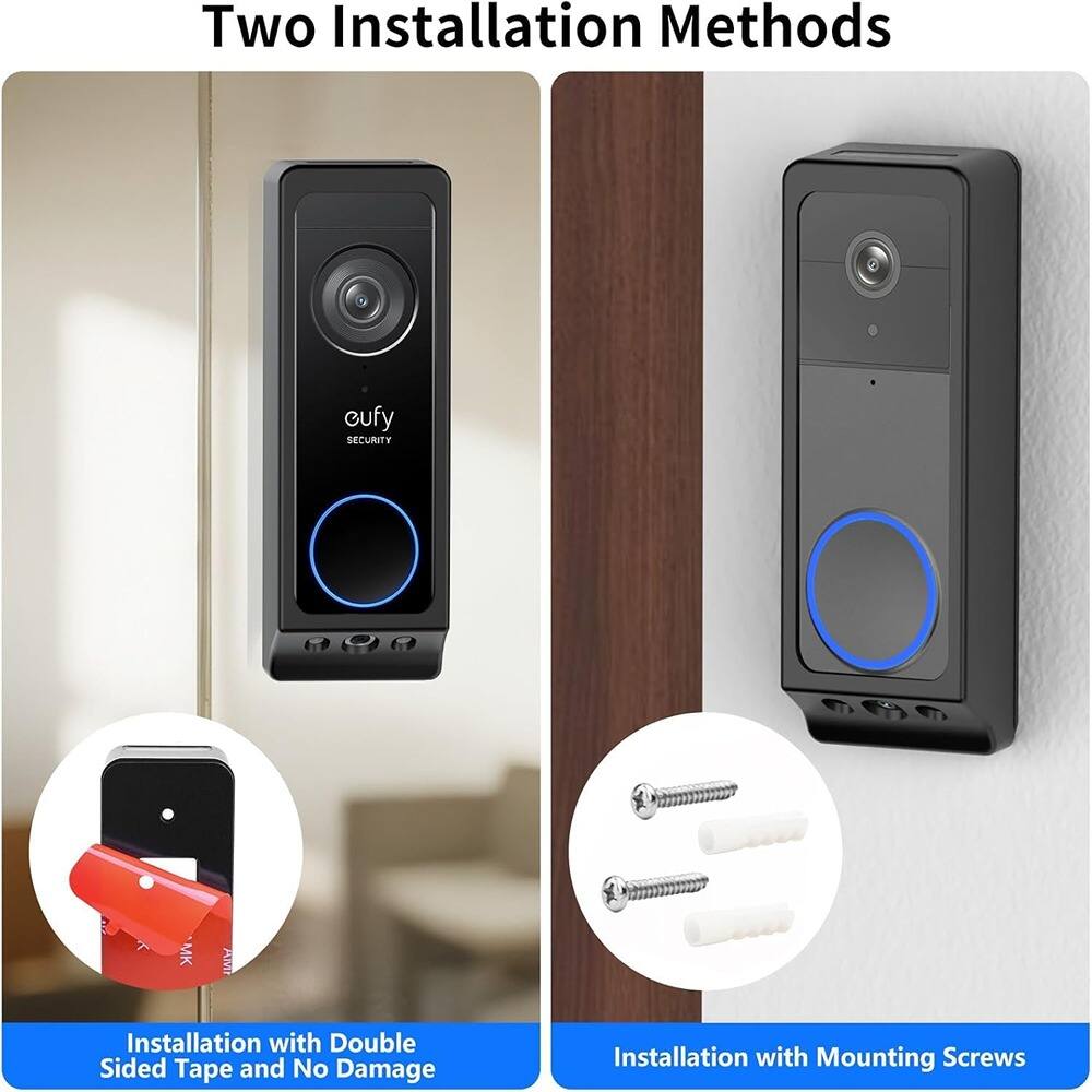 Two Installation Methods

- Installation with Double Sided Tape and No Damage
- Installation with Mounting Screws