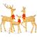 Front. Best Choice Products - Best Choice Products 6.5ft 3-Piece Lighted Christmas Deer Set Outdoor Yard Decoration w/ 385 LED Lights, Stakes - Gold - Gold.