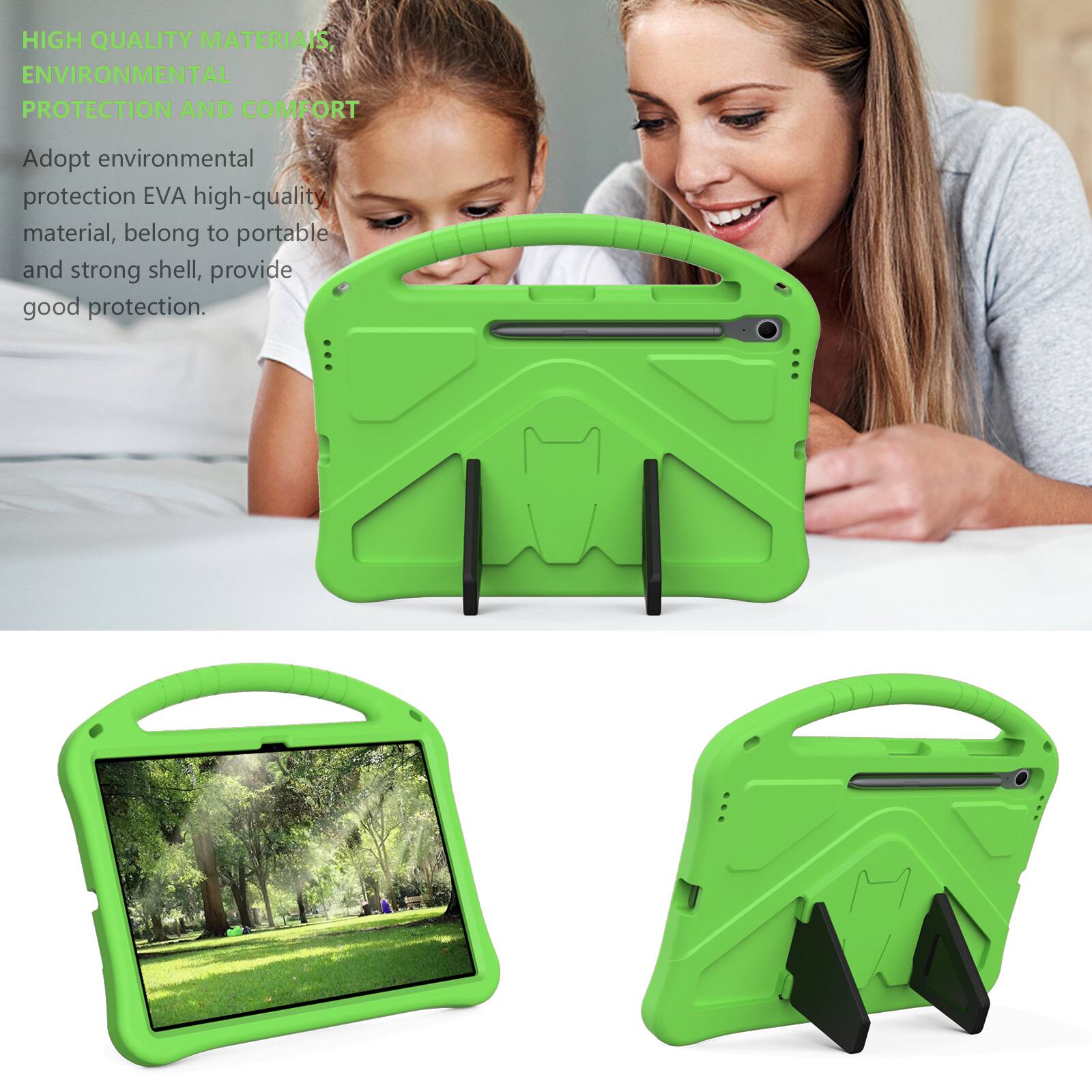HIGH QUALITY MATERIALS, ENVIRONMENTAL PROTECTION AND COMFORT

Adopt environmental protection EVA high-quality material, belong to portable and strong shell, provide good protection.