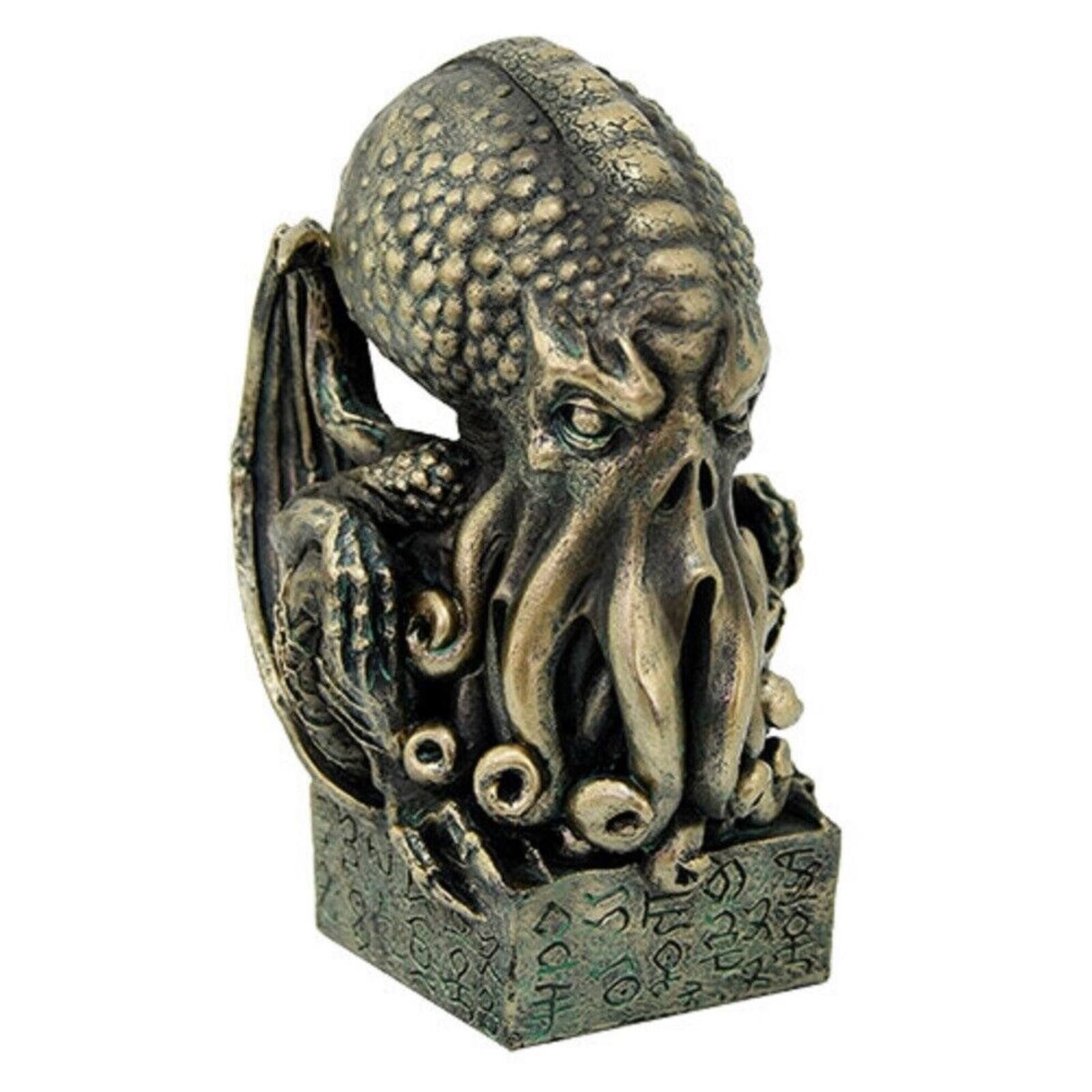 Front. Pacific Trading - The Call of Cthulhu Monster Bust Resin Statue Figurine 6.75 inch - Bronze.